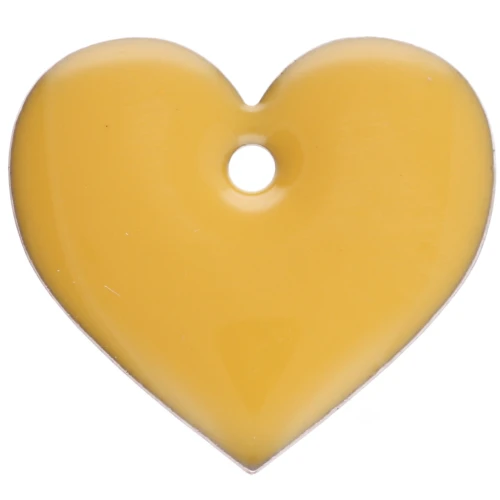 Corazones de metal y resina epoxi 12x13 mm - Amarillo x6