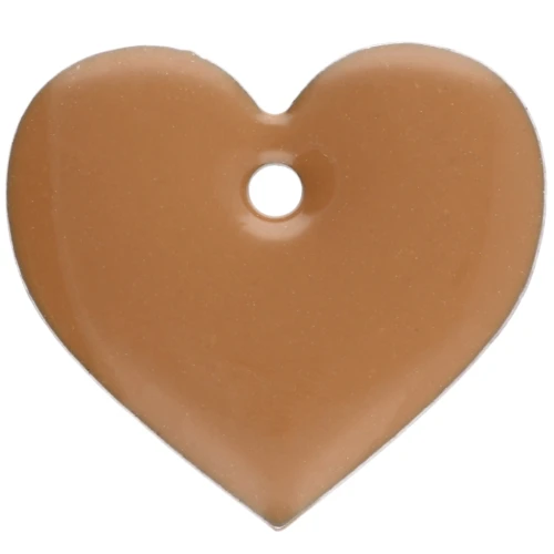 Corazones de metal y resina epoxi 12x13 mm - Canela x6