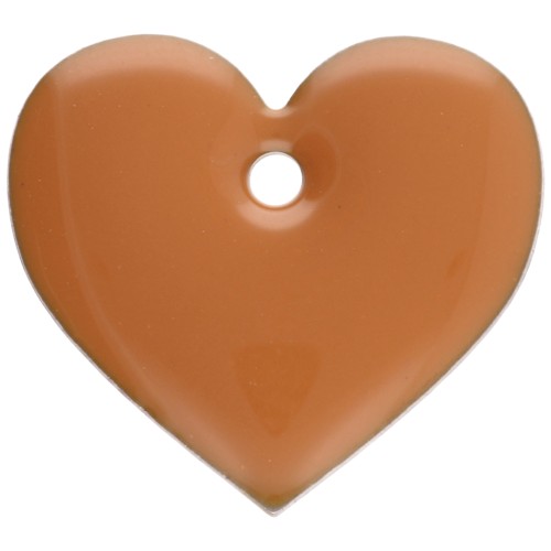 Corazones de metal y resina epoxi 12x13 mm - Mostaza x6