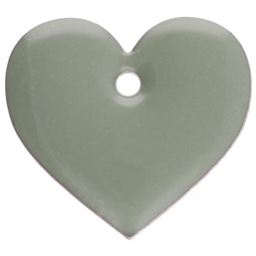 Corazones de metal y resina epoxi 12x13 mm - Verde Jade x6