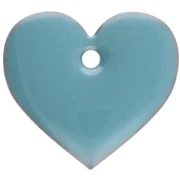 Corazones de metal y resina epoxi 12x13 mm - Azul claro x6