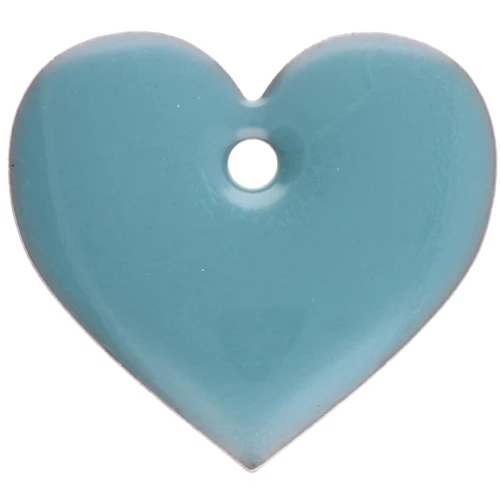Corazones de metal y resina epoxi 12x13 mm - Azul claro x6