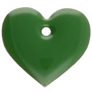 Corazones de metal y resina epoxi 12x13 mm - Verde x6