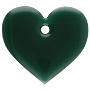 Corazones de metal y resina epoxi 12x13 mm - Verde abeto x6