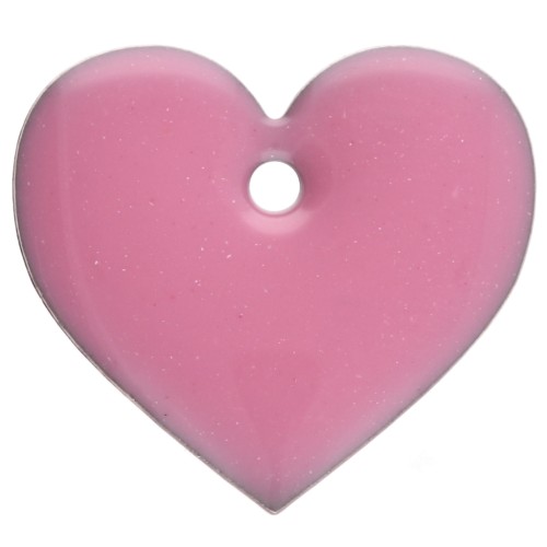 Corazones de metal y resina epoxi 12x13 mm - Rosa x6