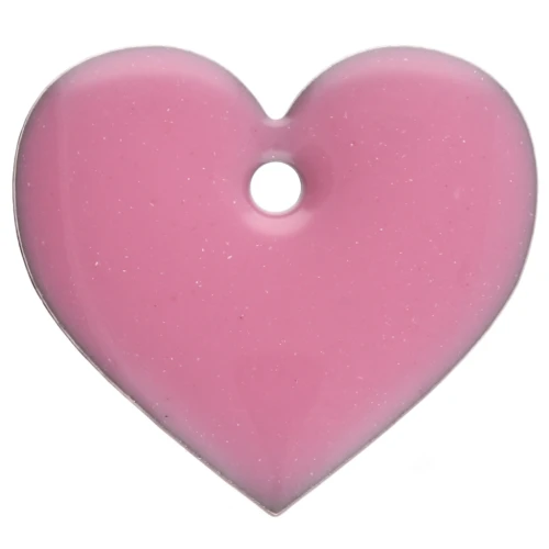 Corazones de metal y resina epoxi 12x13 mm - Rosa x6
