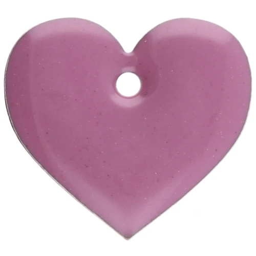 Corazones de metal y resina epoxi 12x13 mm - Lila x6