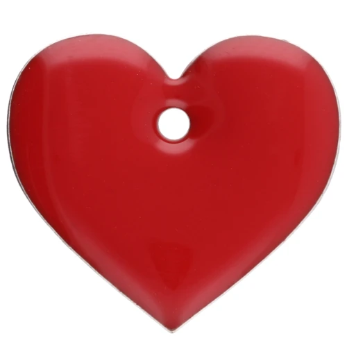 Corazones de metal y resina epoxi 12x13 mm - Rojo vivo x6