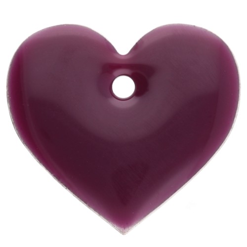 Corazones de metal y resina epoxi 12x13 mm - Violeta x6