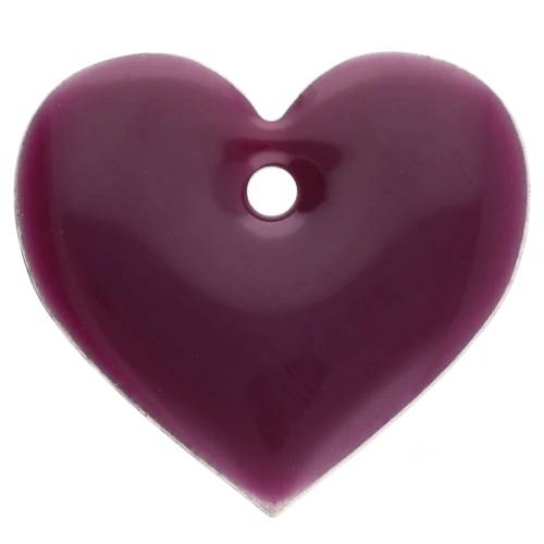 Corazones de metal y resina epoxi 12x13 mm - Violeta x6