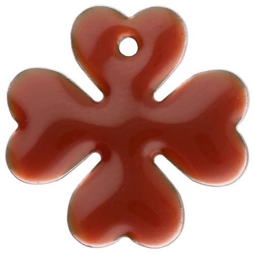 Lentejuela de trébol de metal y resina epoxi 16 mm - Marrón claro x4