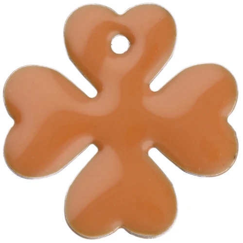 Lentejuela de trébol de metal y resina epoxi 16 mm - Canela x4