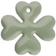 Lentejuelas Trébol 16 mm Metal y Epoxy - Verde Jade x4