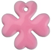 Semillas de trébol de metal y resina epoxi 16 mm - Rosa x4
