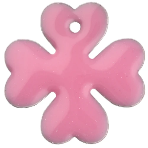 Semillas de trébol de metal y resina epoxi 16 mm - Rosa x4