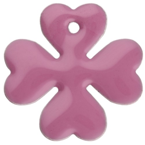 Lentejuela trébol metal y resina epoxi 16 mm - Lila x4