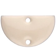 Separadores de metal - media luna - 2 agujeros resina epoxi 10x17 mm - Cream x6