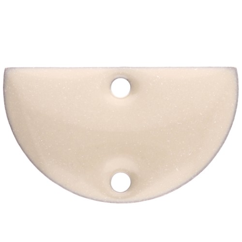 Separadores de metal - media luna - 2 agujeros resina epoxi 10x17 mm - Cream x6