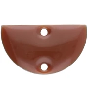 Separadores metálicos de media luna de resina epoxi de 2 agujeros 10x17 mm Marrón claro x6