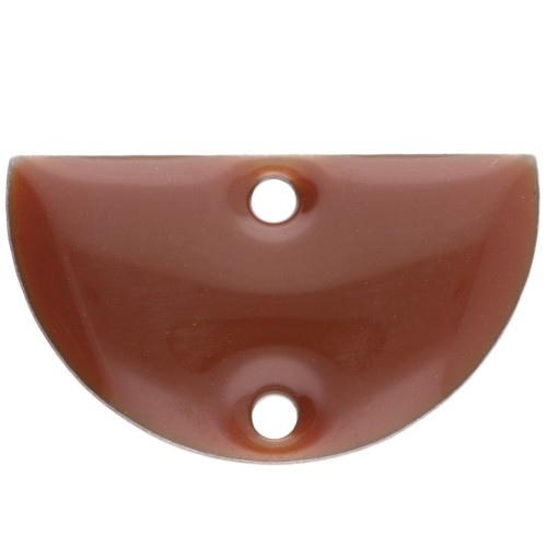 Separadores metálicos de media luna de resina epoxi de 2 agujeros 10x17 mm Marrón claro x6