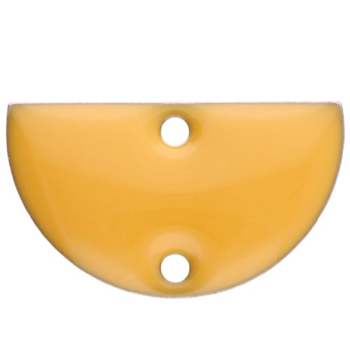 Separadores metálicos - media luna - 2 agujeros resina epoxi 10x17 mm - Amarillo x6
