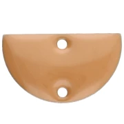 Separadores de metal - media luna - 2 agujeros resina epoxi 10x17 mm Canela x6