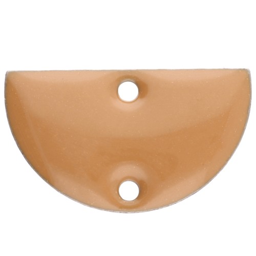 Separadores de metal - media luna - 2 agujeros resina epoxi 10x17 mm Canela x6