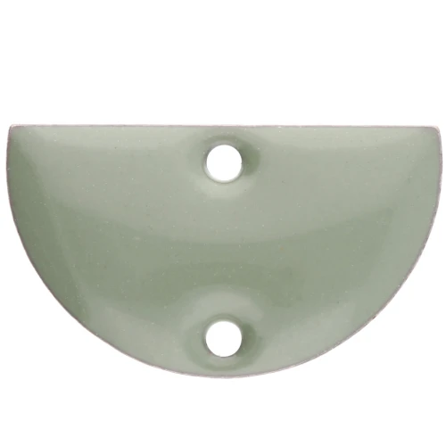 Separadores metálicos - media luna 2 agujeros resina epoxi 10x17 mm Verde jade x6