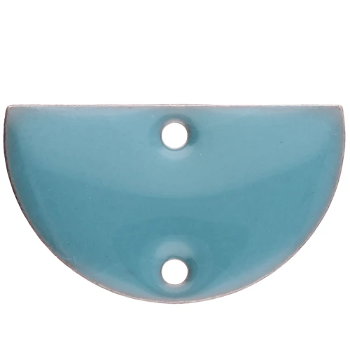 Separadores metálicos - media luna 2 agujeros resina epoxi 10x17 mm Azul claro x6