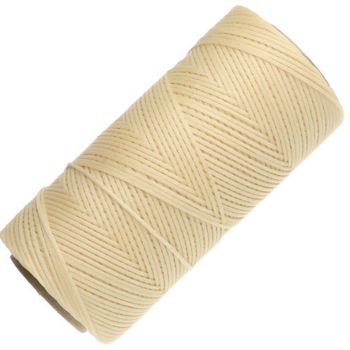 Bobina de hilo plano encerado Linhasita para macramé, 1,4 mm - Amarillo claro (1) x 167 m