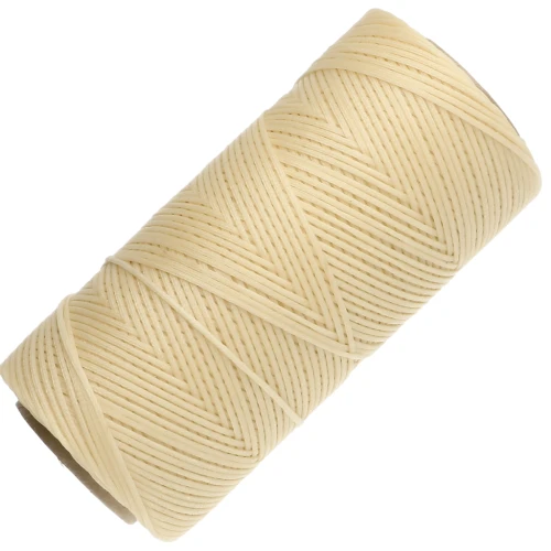Bobina de hilo plano encerado Linhasita para macramé, 1,4 mm - Amarillo claro (1) x 167 m