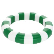 Pulsera de cuentas de resina opaca de 66 mm de grosor - Blanco - Verde x1