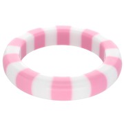 Pulsera brazalete gruesa de 64 mm de resina opaca - Blanca - Rosa x1