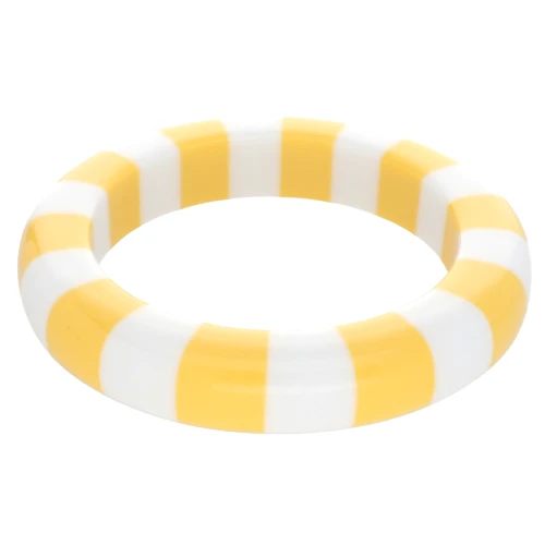 Pulsera brazalete gruesa de 64 mm de resina opaca - Blanca - Amarilla x1