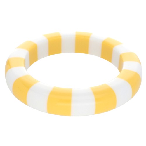 Pulsera de junco de 65 mm de grosor en resina opaca - Blanco - Amarillo x1