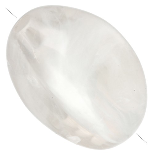 Cuentas acrílicas planas irregulares 18x13 mm - Marfil jaspeado x10