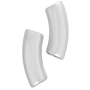 Cuentas tubo curvadas 35x11 mm en acrílico opaco - Plata x6
