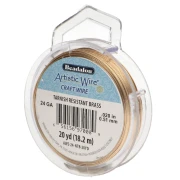 Hilo de latón Artistic Wire de 0,51 mm - sin tratar, con protección antioxido x 18,2 m