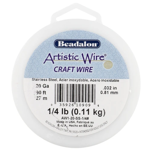 0.81 mm Hilo Artístico - Acero Inoxidable 304 x27m