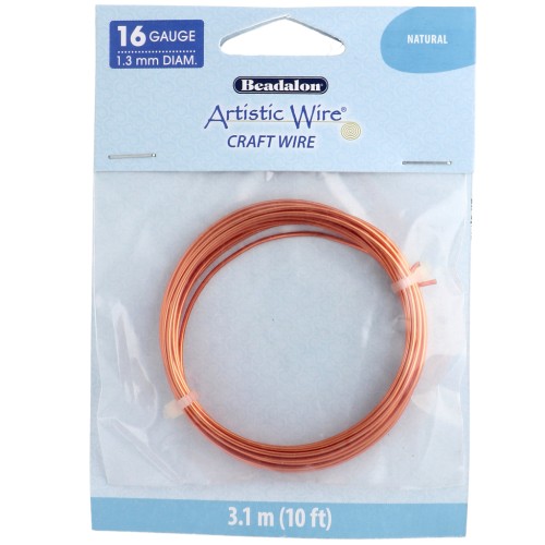 Alambre de cobre redondo 1,3 mm Artistic Wire - Natural x3,1m