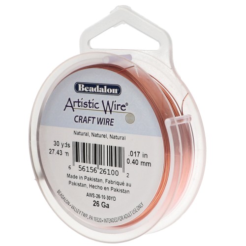 Alambre de cobre redondo 0,41 mm Artistic Wire - Natural x27,4m