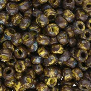 Rocaille Miyuki 6/0 4519 - Amarillo Oscuro Opaco Picasso x8g|raw }}