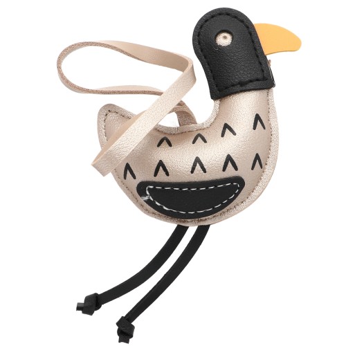 Pato colgante 13x8 cm para bolso bisutería - PU - Beige - Negro x1