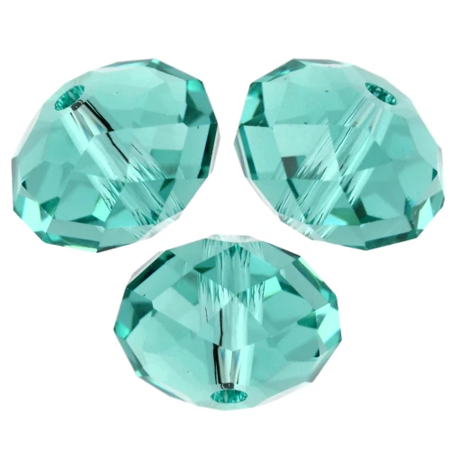 PureCrystal 5040 Perla redonda aplanada de 8 mm - Verde Caribe reinventado
