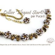 Cuentas de vidrio Estrella elegante 12 mm - Cobre Oro Bronce x10