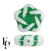 Opaque White - Cuentas de vidrio Elegant Star 12 mm - Green Garden x10 Cuentas de vidrio Elegant Star 12 mm - Green Garden x10