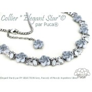 Cuentas de vidrio Elegant Star 12 mm - Gris x10