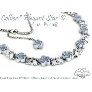 Cuentas de vidrio Elegant Star 12 mm - Gris x10