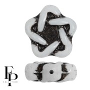 Opaque White - Cuentas de vidrio Elegant Star 12 mm - Azabache x10 Cuentas de vidrio Elegant Star 12 mm - Azabache x10