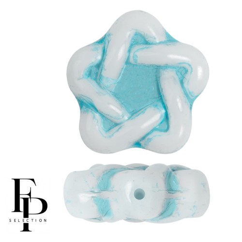 Cuentas de vidrio Elegant Star 12 mm - Turquesa x10